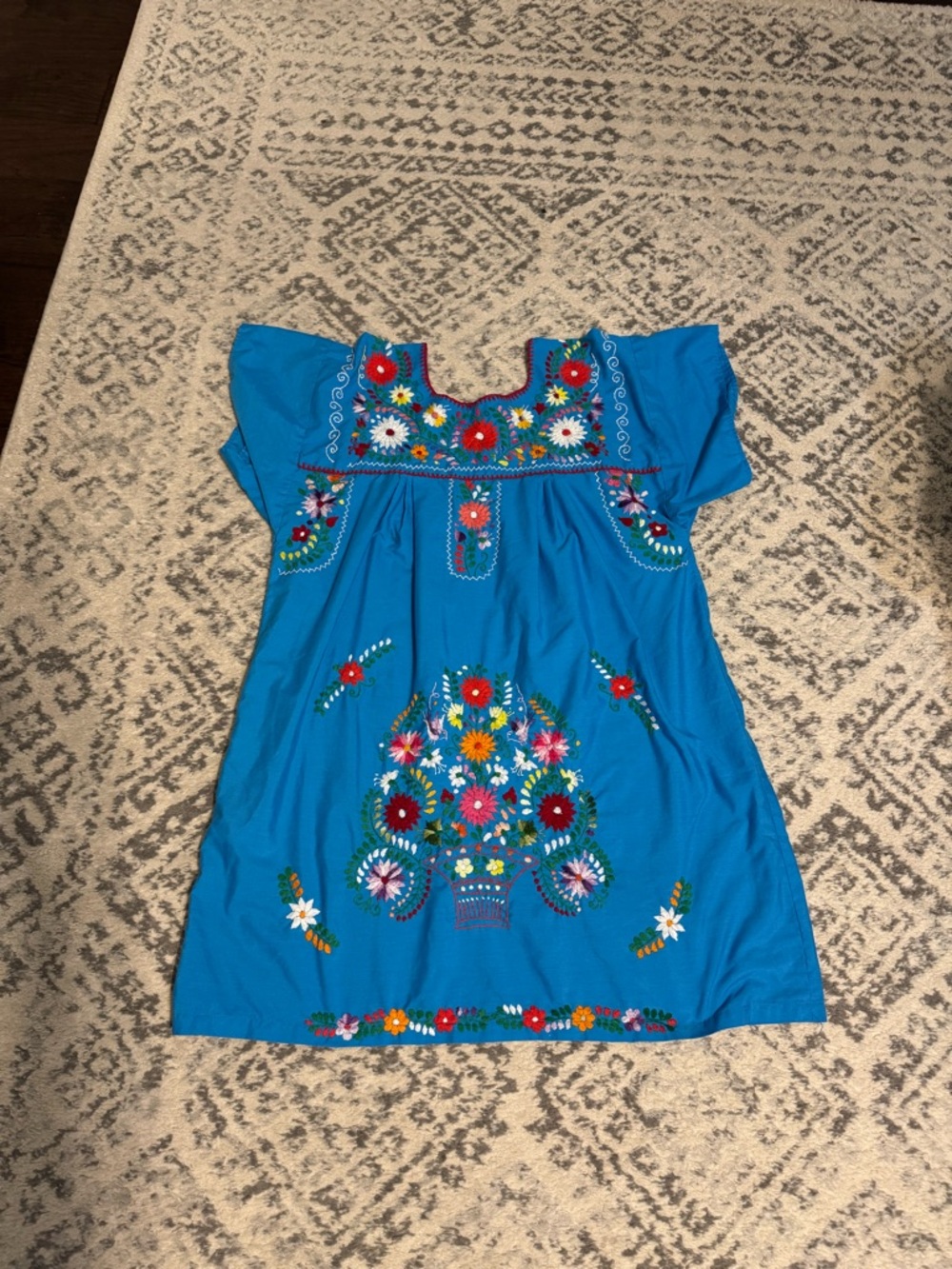 Handmade Authentic Mexican Embroidered Boho Fiesta Summer Dress